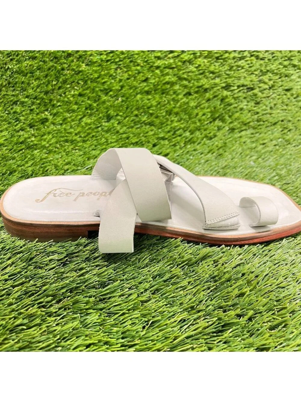Free People Romeo Wrap Womens Size 7 White Beach Leather Outdoor Strappy Sandals